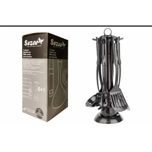 خرید سرویس ۷ پارچه  کفگیر و ملاقه Sezar تک و عمده کد B291