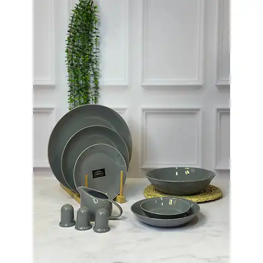 Colorful Porcelain Dinner Set – 30 Pieces, 6 Persons