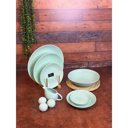 Colorful Porcelain Dinner Set – 30 Pieces, 6 Persons