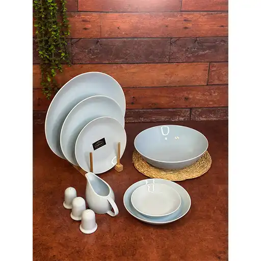 Colorful Porcelain Dinner Set – 30 Pieces, 6 Persons