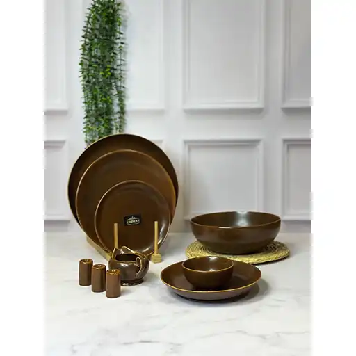 Diplomat Porcelain Dinner Set – 30 Pieces, 6 Persons, Reactive Pointcolor Design