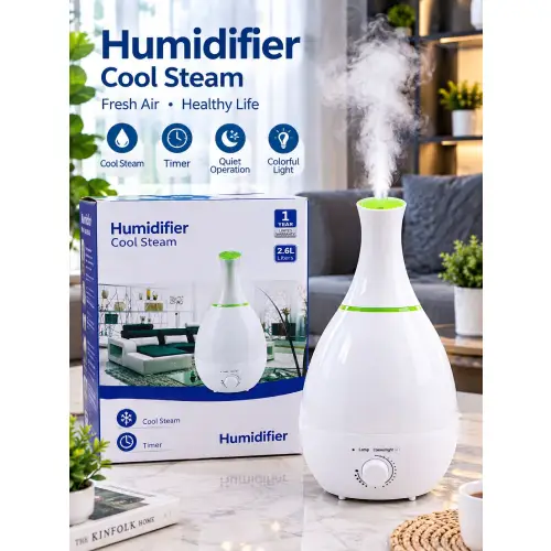 خرید دستگاه بخور سرد Humidifier اولتراسونیک کم‌صدا در 4 رنگ | تک و عمده کد G5360