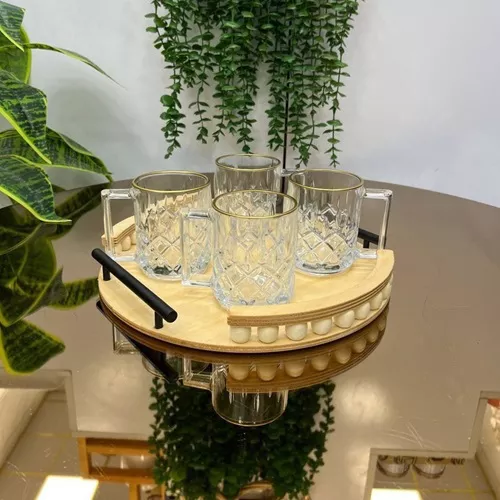 پخش سینی پذیرایی چوبی مهره دار گرد تک و عمده کدP830