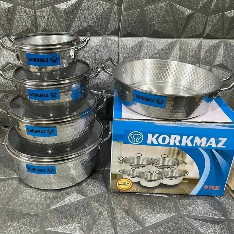 سرویس قابلمه چکشی کرکماز 9پارچه تک و عمده کدP833