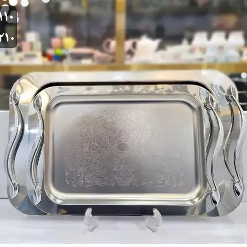 سینی استیل دو تیکه مجلسی تک و عمده کد G5384