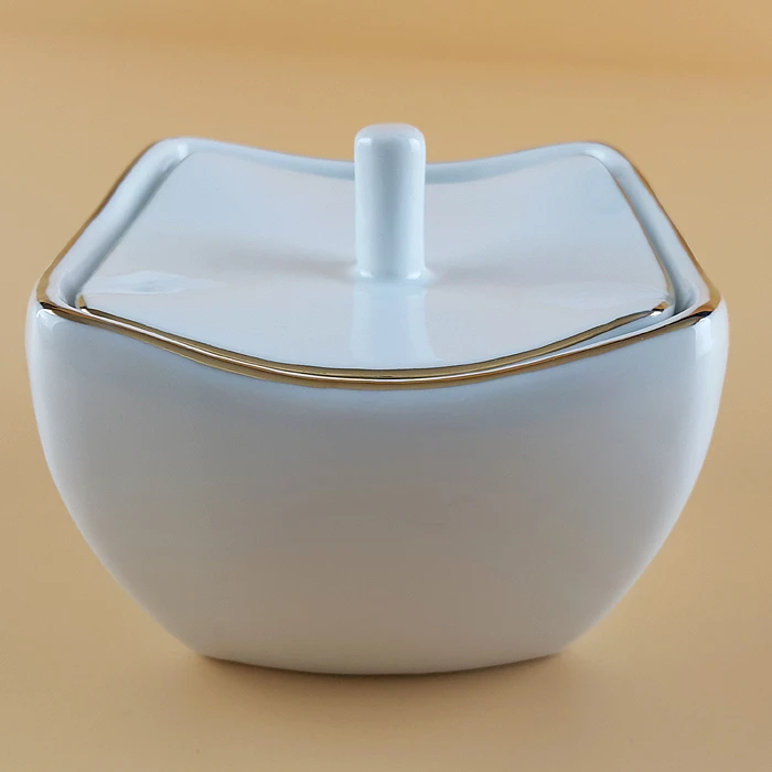 پخش قندان فلت خط طلایی چینی تک و عمده کدP842