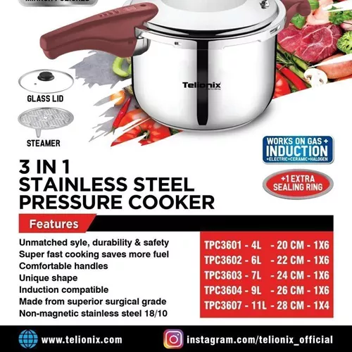 Pressure cooker-brand-Telonix-size-11-liter-single-and-large-