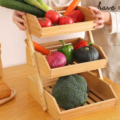 خرید استند بامبو سه طبقه کاربردی تک و عمده کد Z1981