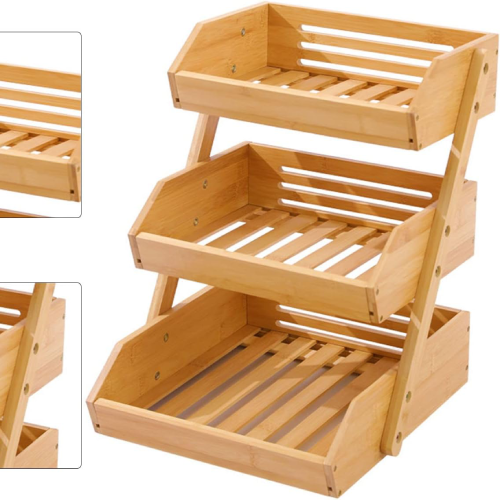 خرید استند بامبو سه طبقه کاربردی تک و عمده کد Z1981