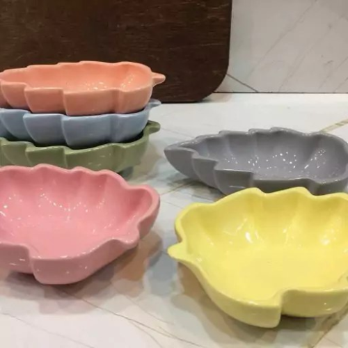 پخش پیاله ۶ عددی رنگی طرح برگ تک و عمده کد Z1990