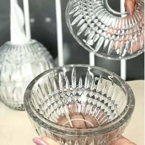  پخش جا دستمال  کروی شیشه ای طرح شیار تک و عمده کد Z2010