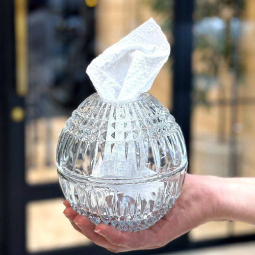  پخش جا دستمال  کروی شیشه ای طرح شیار تک و عمده کد Z2010