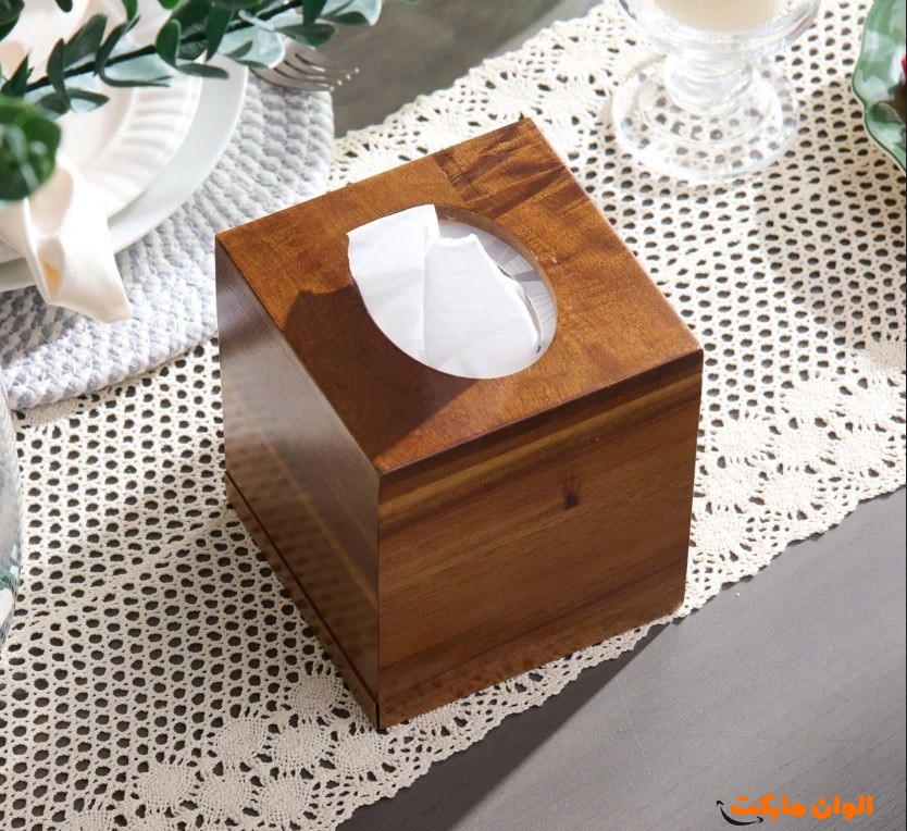 خرید جا دستمال رولی چوبی مدل مکعبی تک و عمده کد Z2011