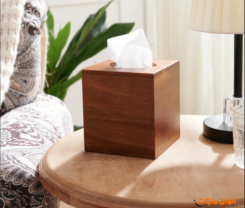 خرید جا دستمال رولی چوبی مدل مکعبی تک و عمده کد Z2011