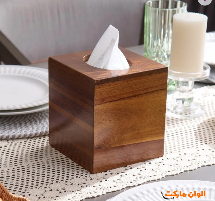 خرید جا دستمال رولی چوبی مدل مکعبی تک و عمده کد Z2011