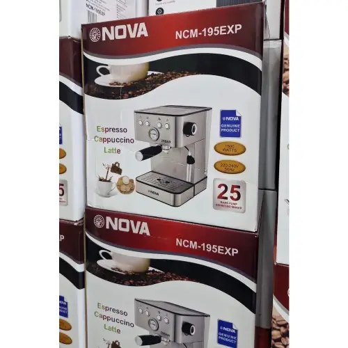 پخش اسپرسوساز نوا تمام استیل 25 بار NCM- 195 EXP کد E1252 تک و عمده