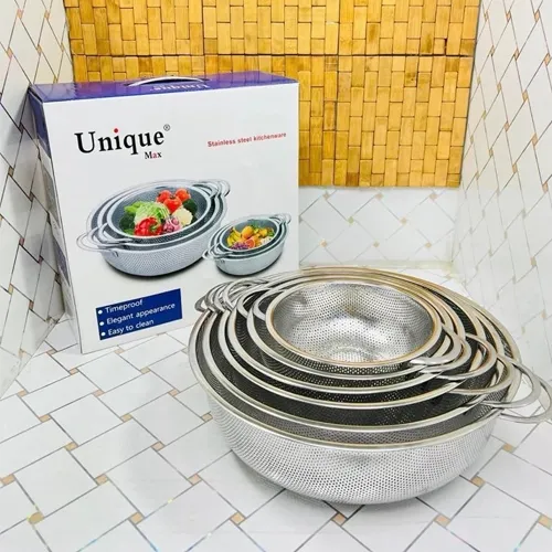 آبکش 2 دسته پانچ 6 تیکه Unique Basket تک و عمده کد G5410