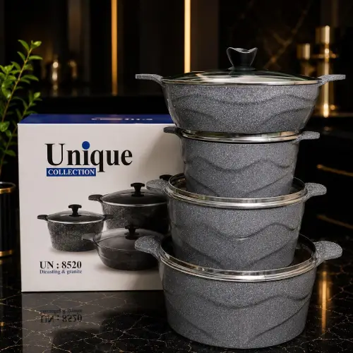 پخش سرویس قابلمه 8 پارچه چدن یونیک مدل 8520 تک و عمده کدP869