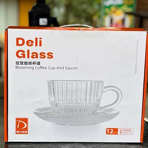 Single-serving, large-sized, grooved-cup set