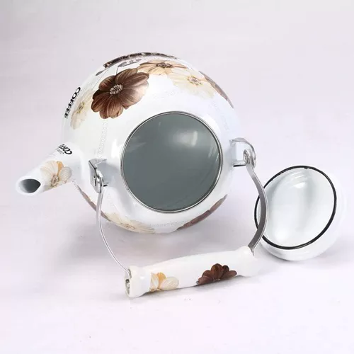 Unique and large enameled design kettle