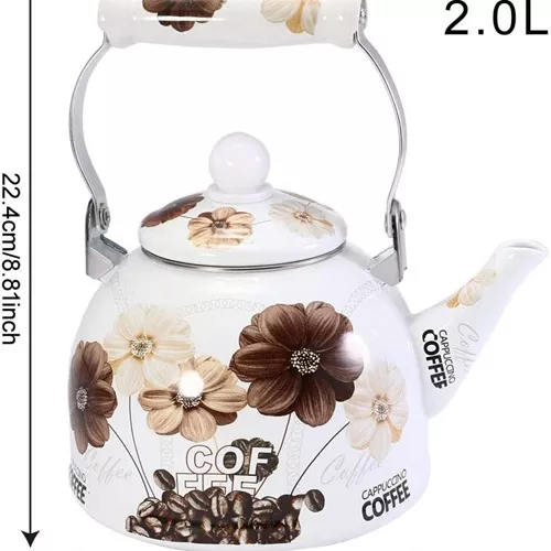 Unique and large enameled design kettle