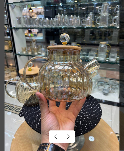 قـوری پیرکس شامپاینی درب بامبو تک و عمده کدP887