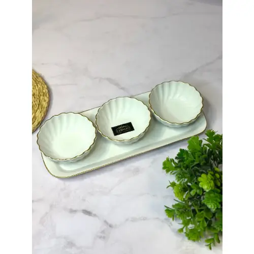 پخش اردو خوری سه خانه کارمن زیر چینی لب طلا     کد E1278 تک و عمده