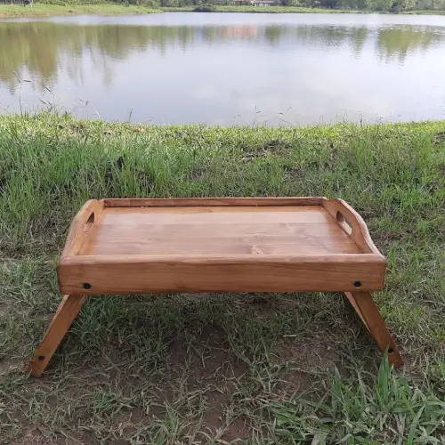 سینی پایه دار بامبو تک و عمده کد R023