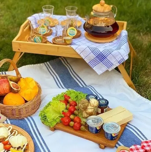 سینی پایه دار بامبو تک و عمده کد R023