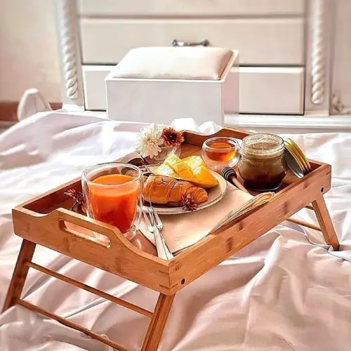 پخش سینی پایه دار بامبو تک و عمده کد R024