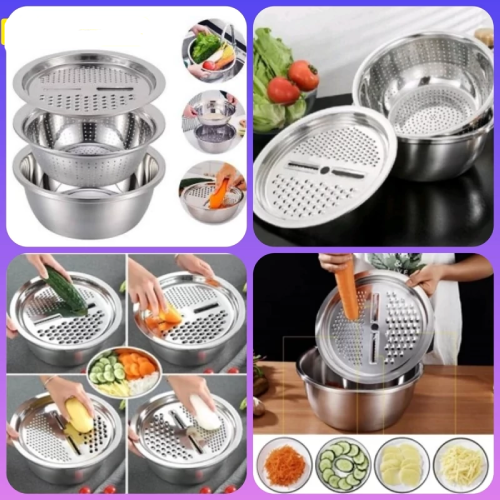 خرید ست لگن استیل 6 پارچه رنده دار یونیک تک و عمده کد Z2163