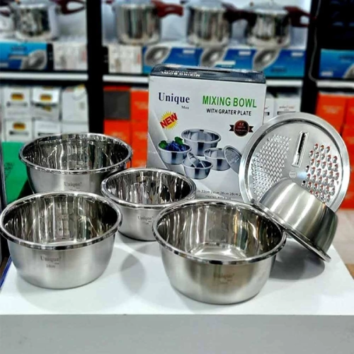 خرید ست لگن استیل 6 پارچه رنده دار یونیک تک و عمده کد Z2163