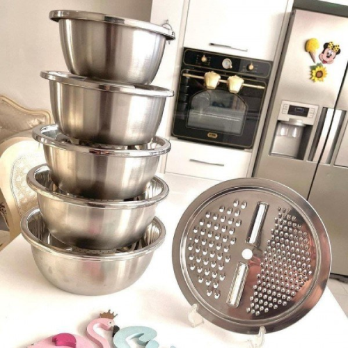 خرید ست لگن استیل 6 پارچه رنده دار یونیک تک و عمده کد Z2163