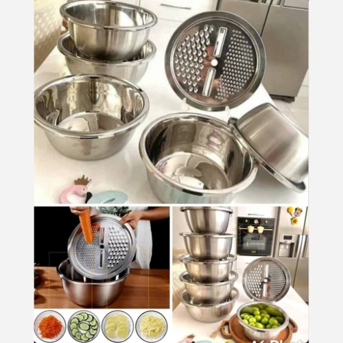 خرید ست لگن استیل 6 پارچه رنده دار یونیک تک و عمده کد Z2163