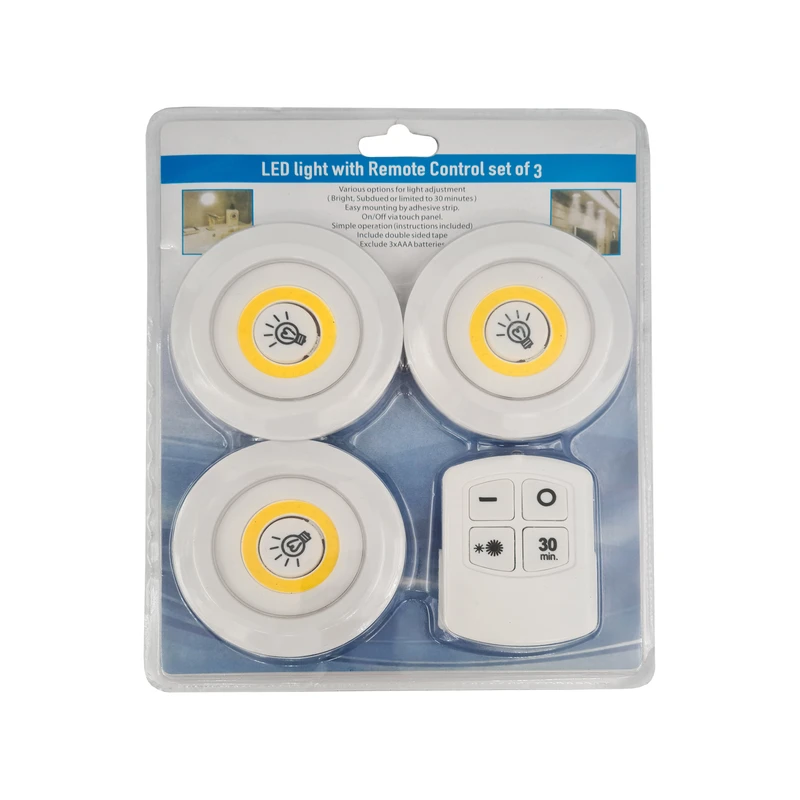 خرید چراغ زیر کابینتی ریموت دار مهتابی 3 عددی تک و عمده کد Z2177