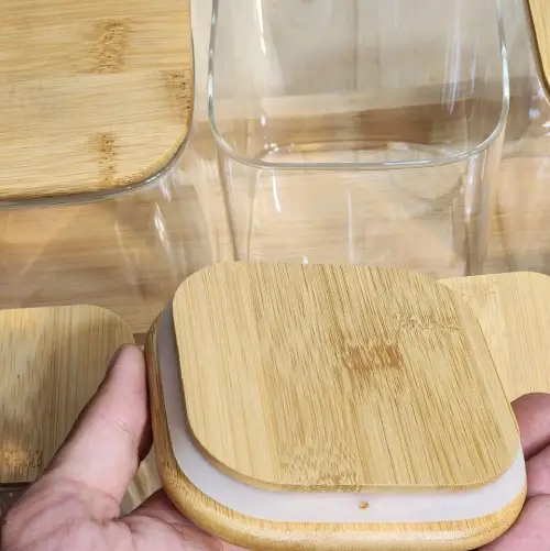 بانکه های ادویه ارتفاع 8 مربع درب بامبو تک و عمده کد R033