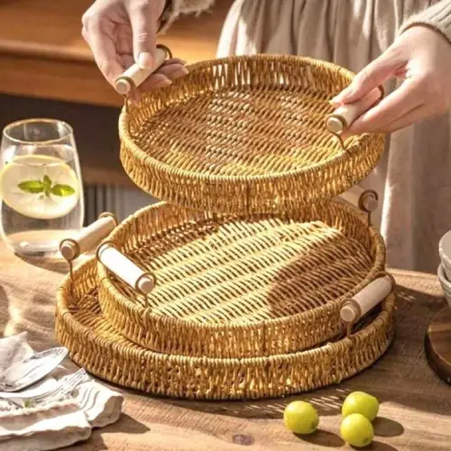 پخش سینی ۳ عددی حصیری تک و عمده کد B336