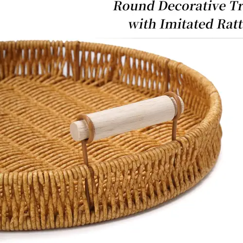 3-piece wicker serving tray, code B336