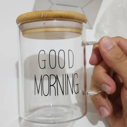 Good Morning Deep Pyrex Glass - Code B349