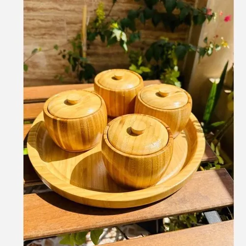 قندان بامبو مدل گرد تک و عمده کد G5488