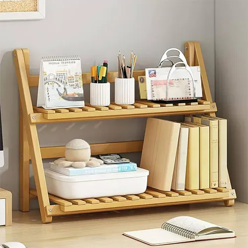 پخش استند ۲ طبقه چوب بامبو تک و عمده کد G5491