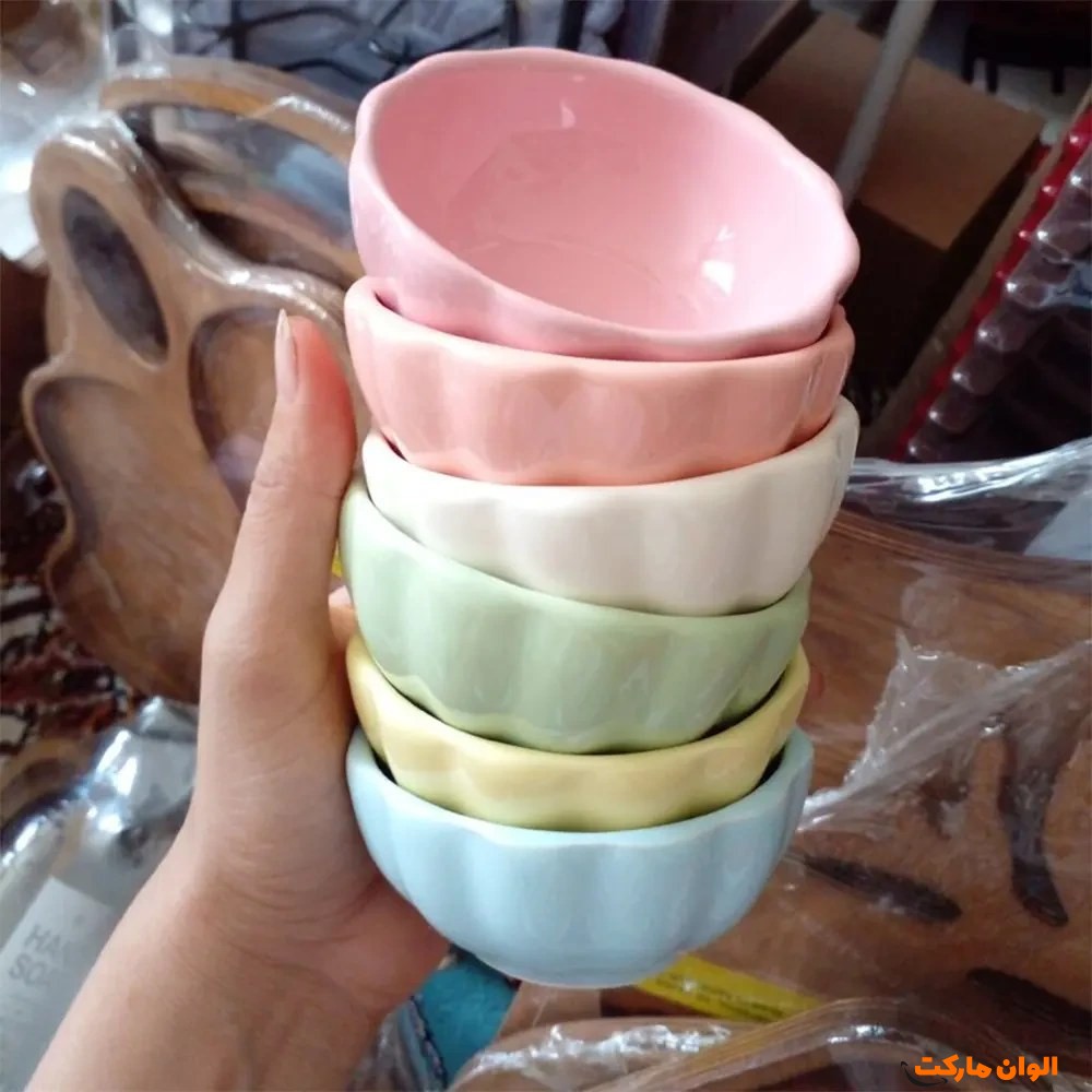 پخش پیاله ۶ عددی ۳ پایه رنگی تک و عمده کد G5527