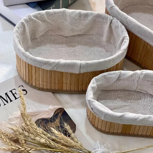 سبد ۳ تایی بامبو حصیری تک و عمده کد G5530