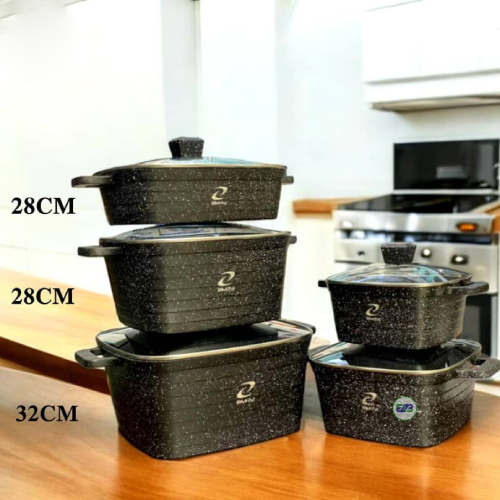 خرید سرویس قابلمه 10 پارچه مربعی گرانیتی مدل BM72 تک و عمده کد Z2323