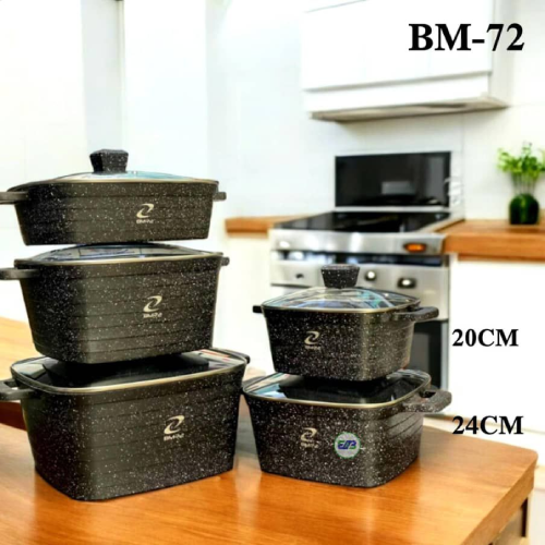 خرید سرویس قابلمه 10 پارچه مربعی گرانیتی مدل BM72 تک و عمده کد Z2323