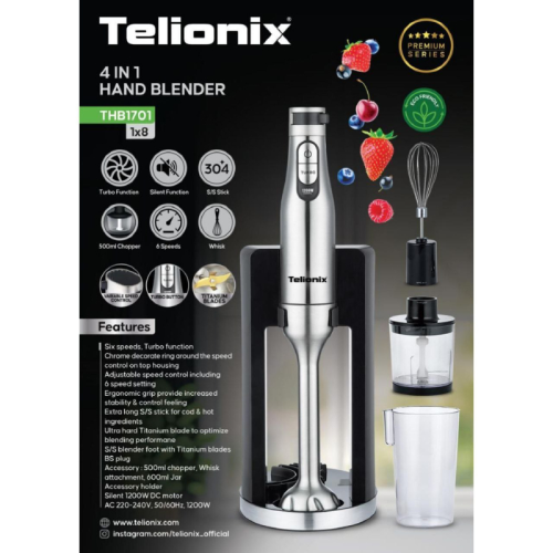 پخش گوشت کوب برقی 4 کاره تلیونیکس مدل THB1701 تک و عمده کد Z2346