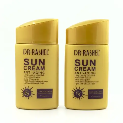 خرید ضد آفتاب بی رنگ دکتر راشل SPF60 و SPF75 تک و عمده کد R101