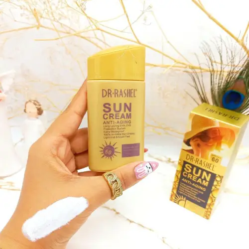 خرید ضد آفتاب بی رنگ دکتر راشل SPF60 و SPF75 تک و عمده کد R101