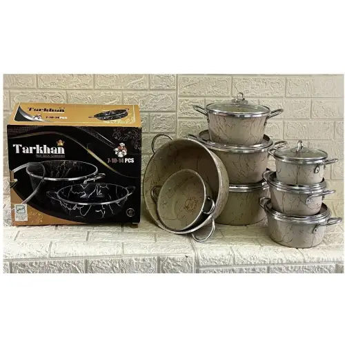 خرید-سرویس-قابلمه-تفلون-14پارچه-طرح-ماربل-ترخان-کد-e1433-تک-و-عمده