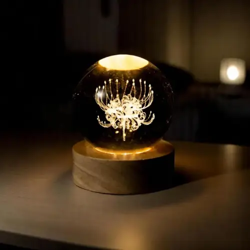 خرید چراغ خواب کریستالی طرح گل 3D تک و عمده کد R155